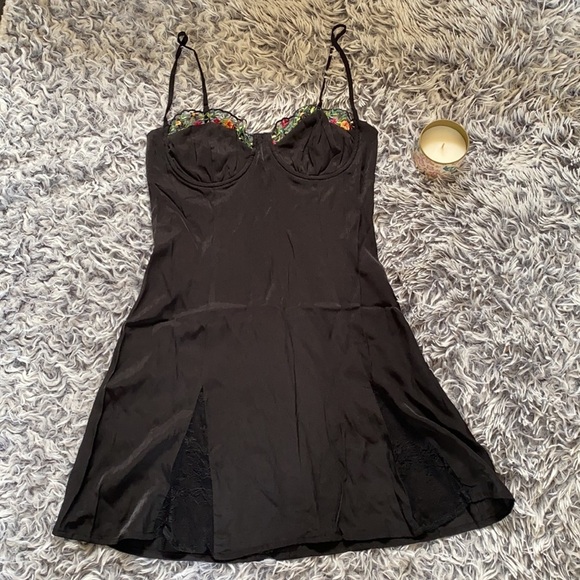 NWOT Princess Polly Black Floreto Mini Dress - Picture 5 of 12